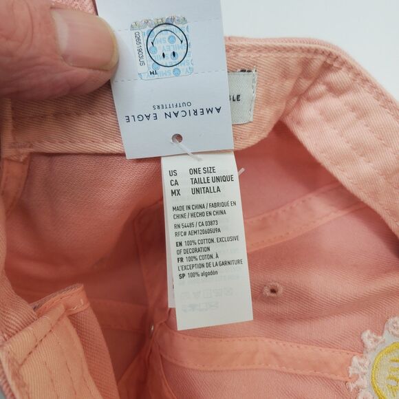 Have A Nice Day Pink Cap Hat Baseball Adjustable Strap Back American Eagle NWT - Picture 7 of 11